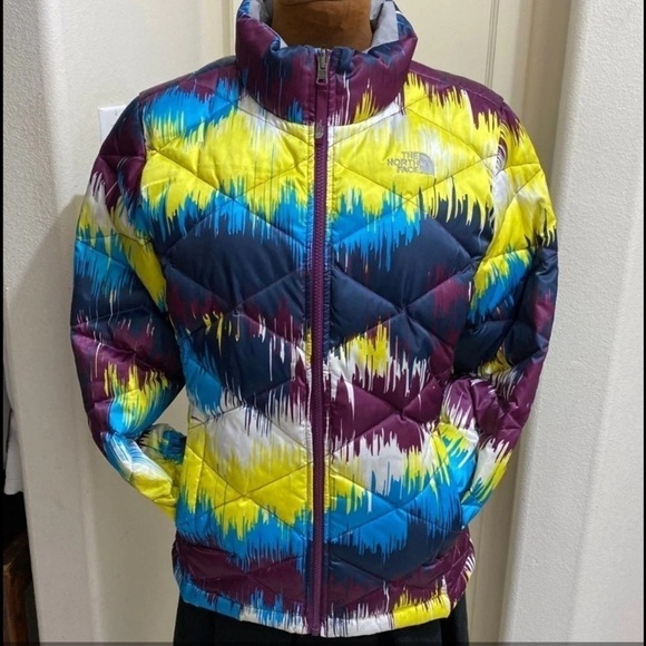 THE NORTH FACE 550 Multi-Colored Girls XL Puffer Jacket EUC - Picture 1 of 10